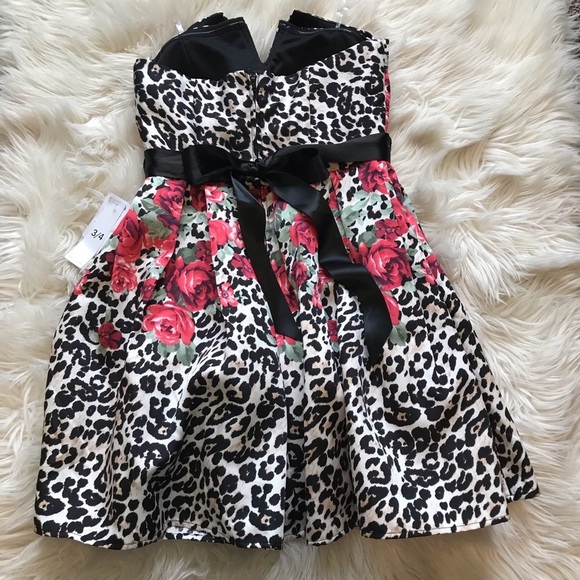 NWT Teeze Me Leopard Mixed Print Mini Dress - Picture 7 of 7